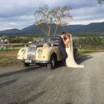 married with classic wedding car
