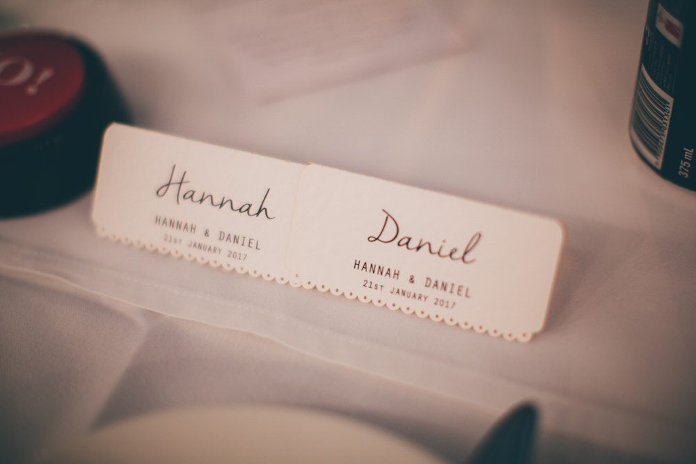 Place cards at wedding