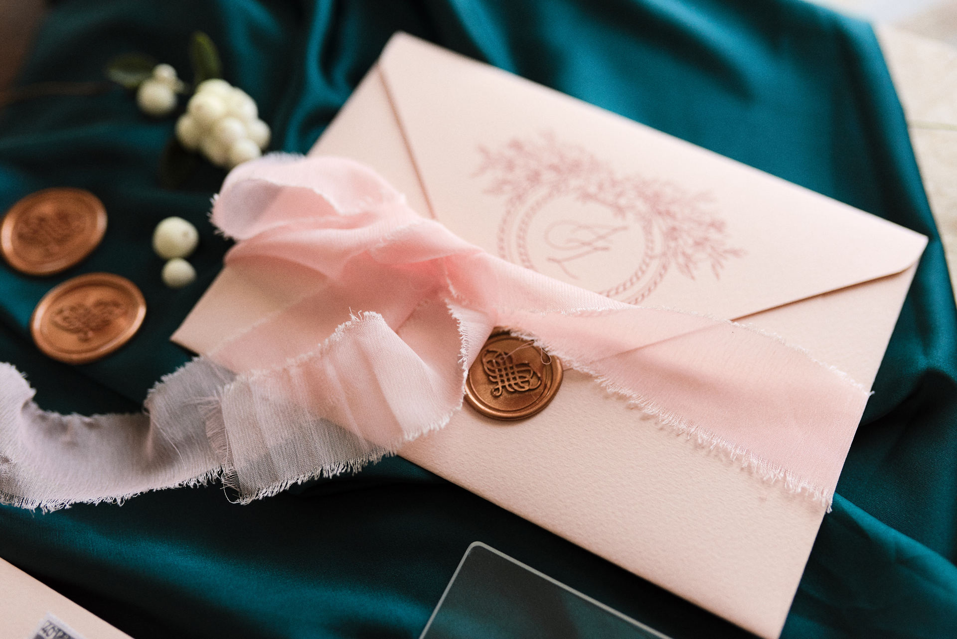 wedding seal on envelope
