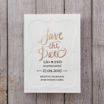 rose foil wedding invite