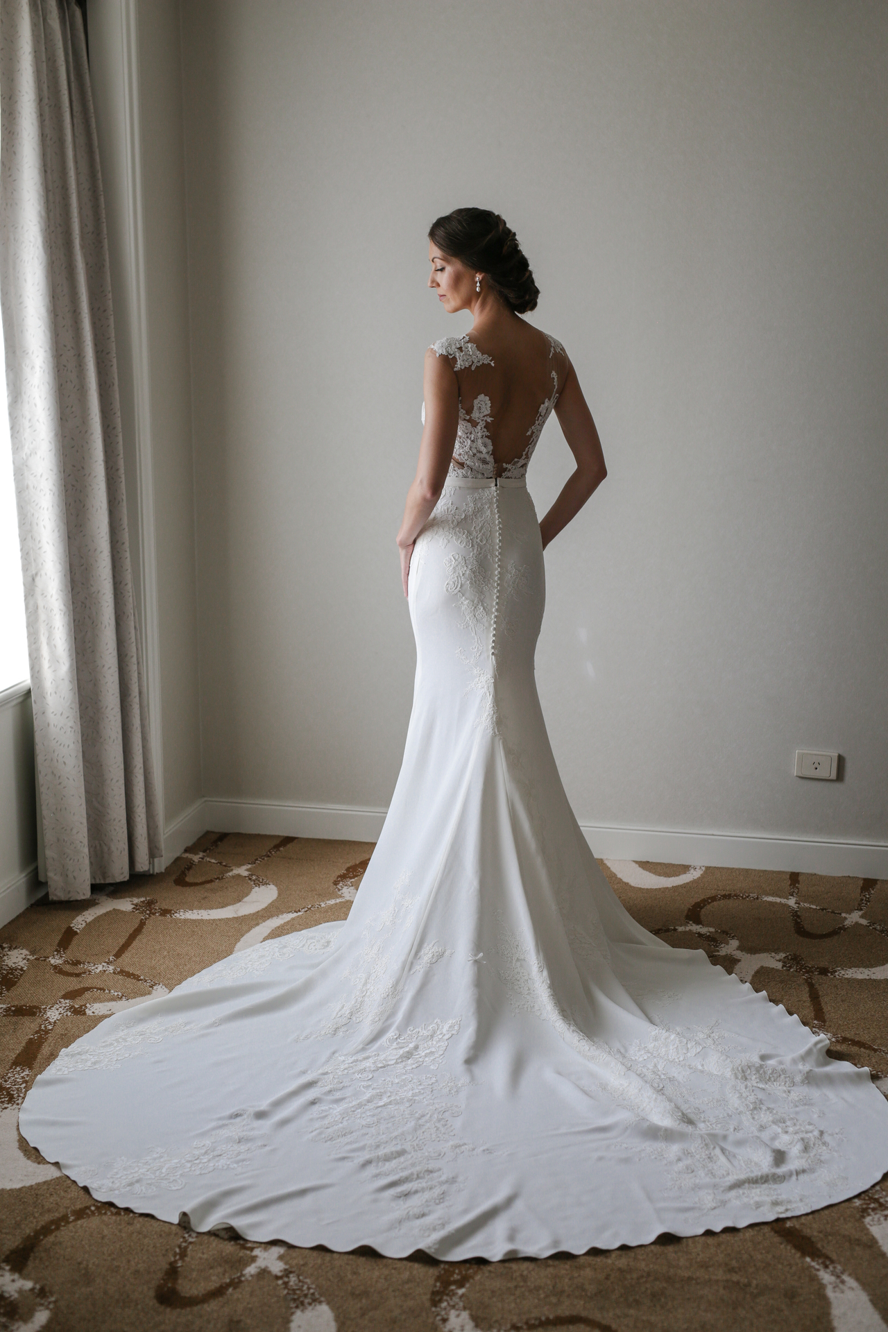 Sydney bride showing off her wedding gown